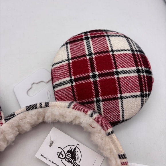 Disney Parks Mickey Mouse Holiday Plaid Joy Christmas Ears with Tags - Picture 4 of 11